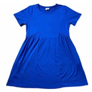 LuLaRoe Womens Dress Size 3XL‎ Monica Princess Seam Solid Blue Pockets NWT